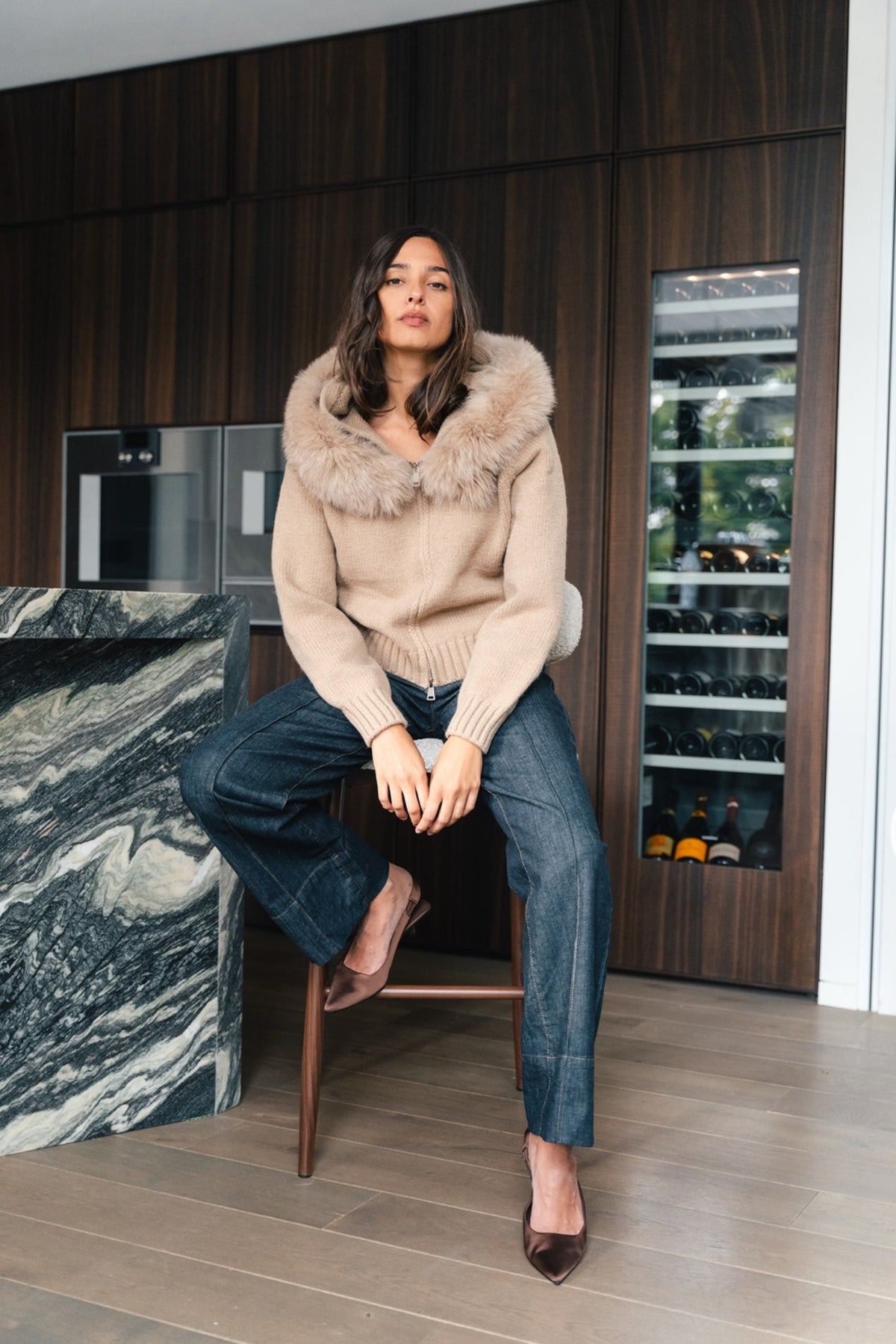 Cannes Zip Cardigan - Cammello