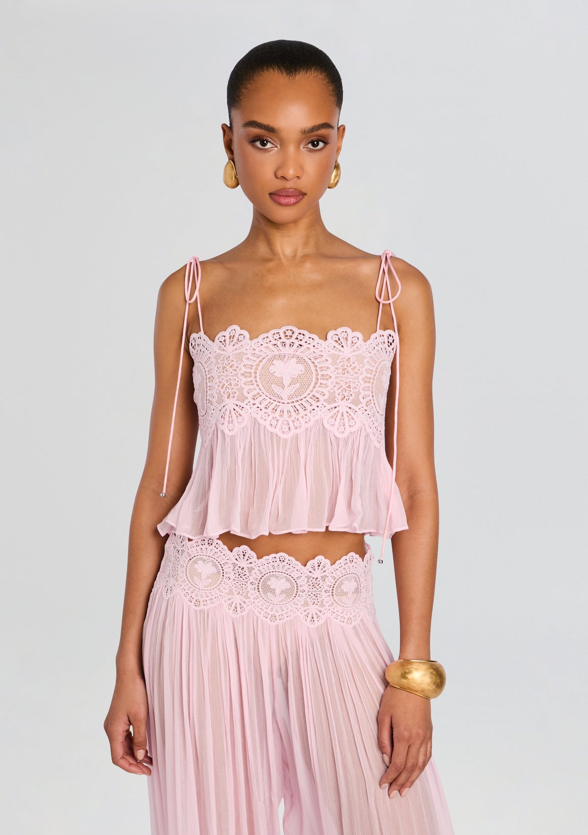 Luenie Chiffon Top - Rosa
