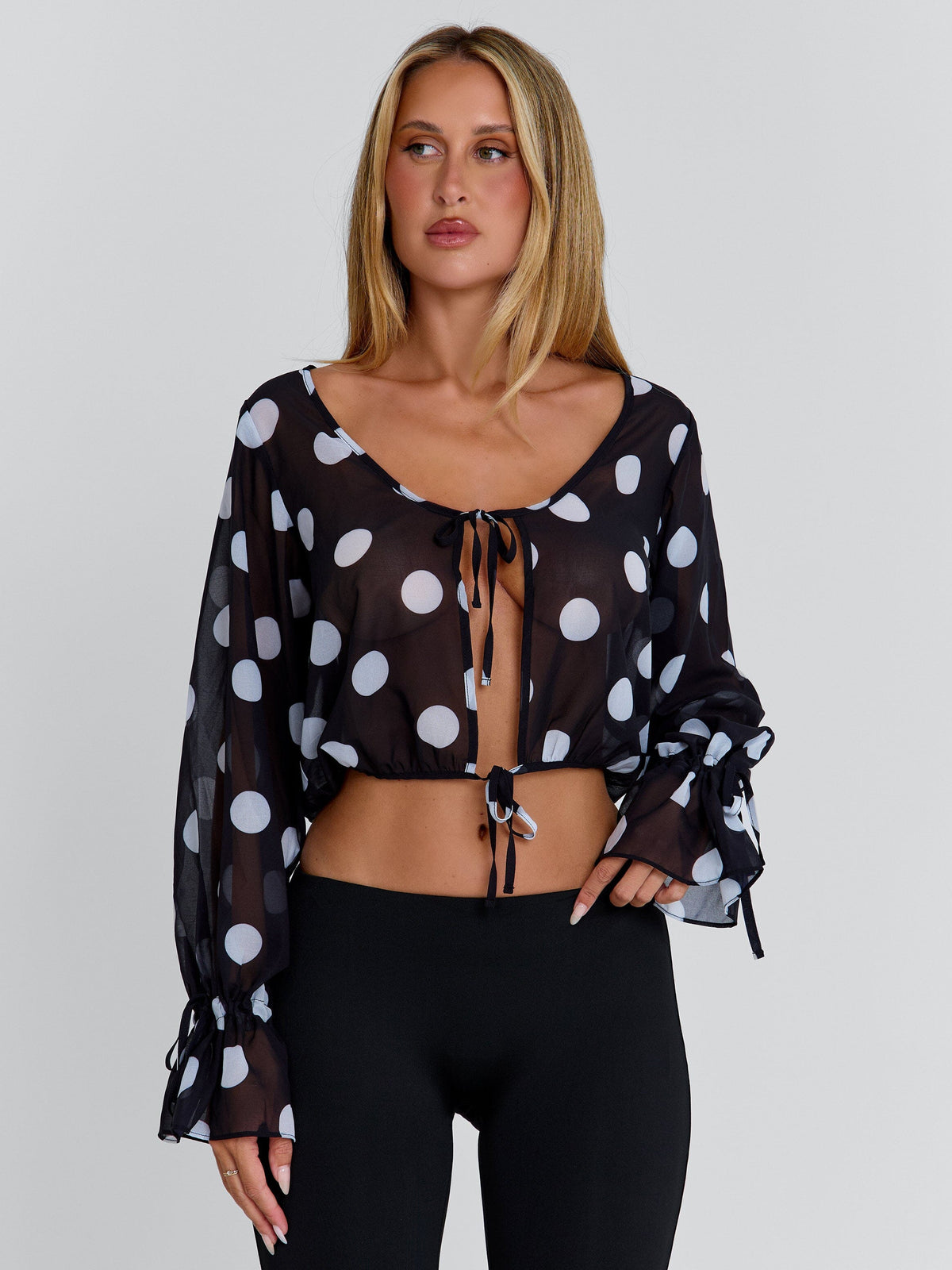 HAUT REVI NOIR À POIS