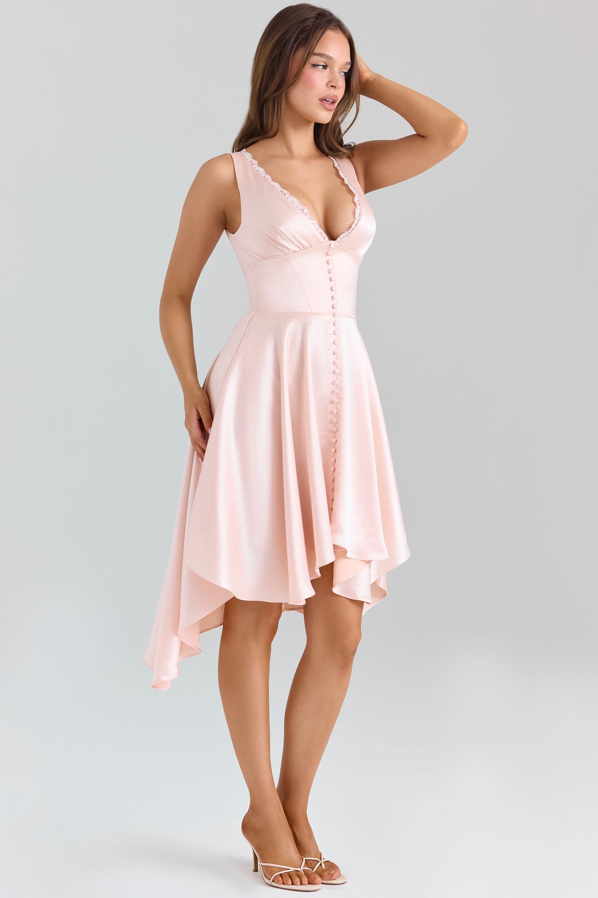 Robe midi asymétrique mouchoir Sabella