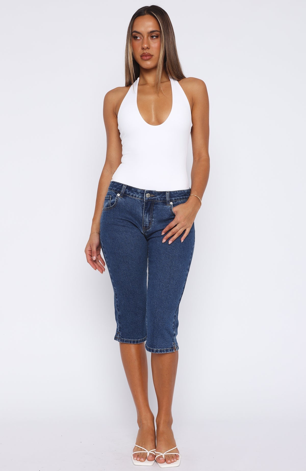 Annie Jean Capri taille basse bleu foncé