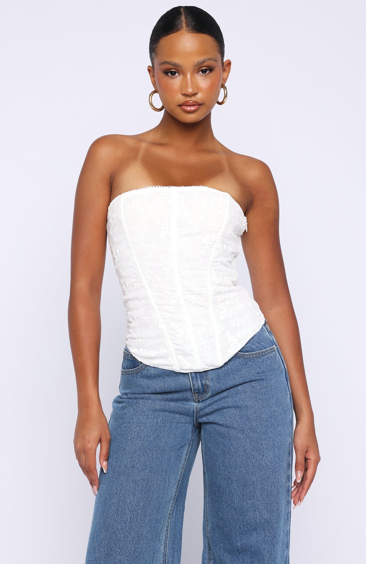 Snowdrop Bustier sans bretelles Blanc