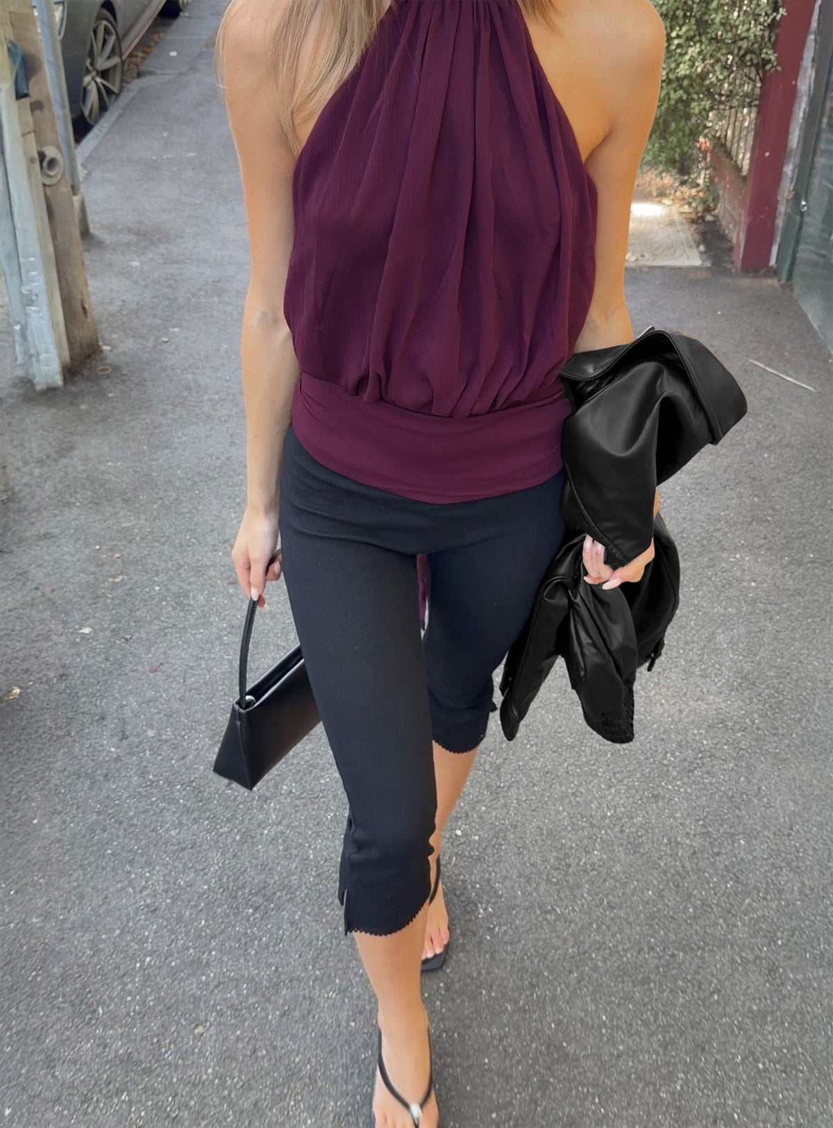 Baseline Rib Capri Pants - Nero