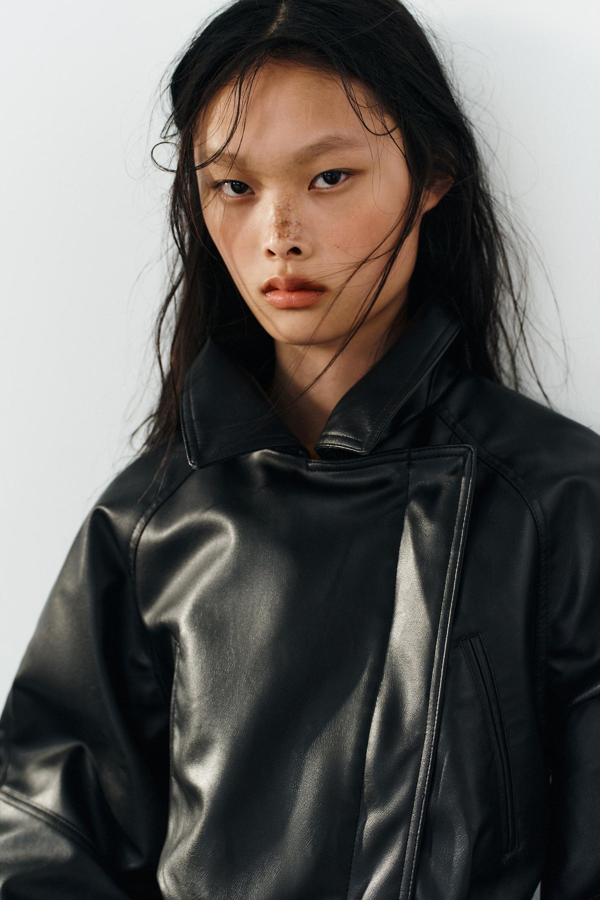 Veste en Similicuir avec Ceinture
