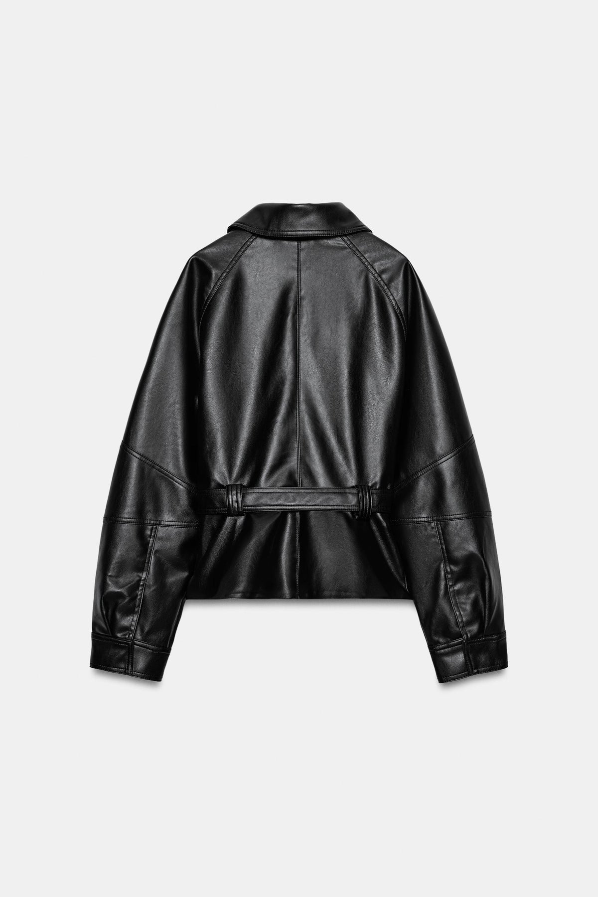Veste en Similicuir avec Ceinture