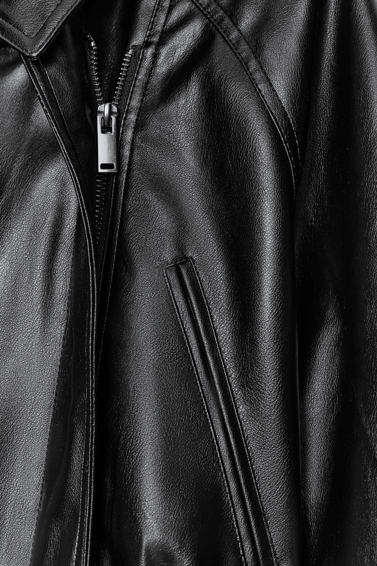Veste en Similicuir avec Ceinture