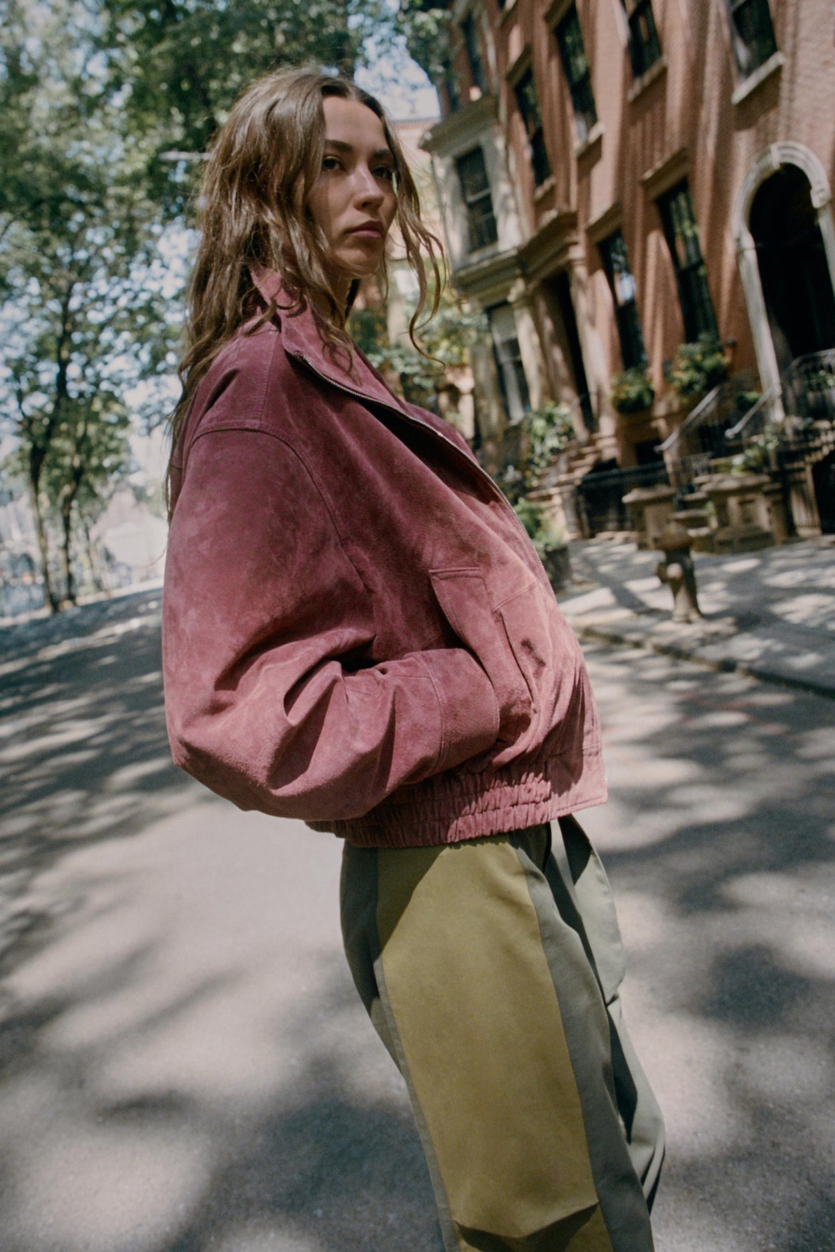 Veste Bombardier en Cuir Souple