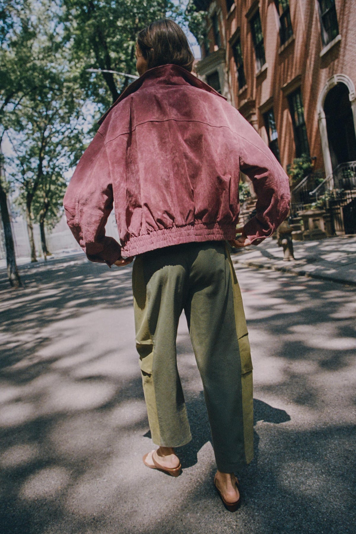 Veste Bombardier en Cuir Souple