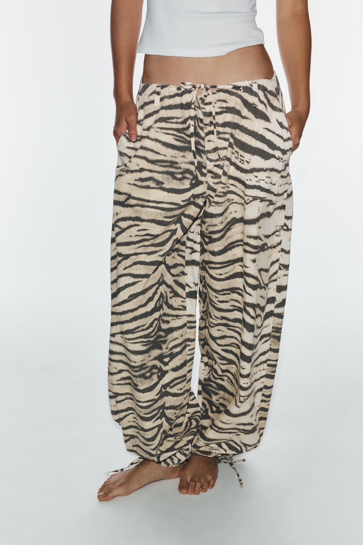 Pantalon Large Imprimé Animalier