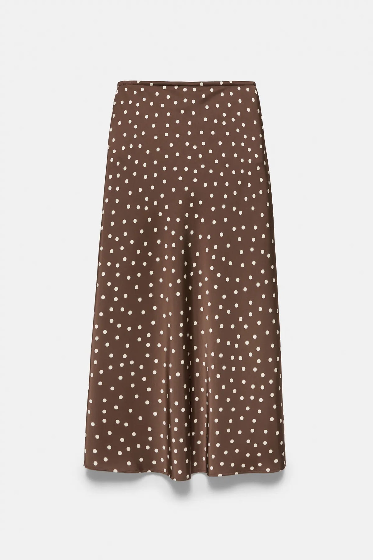 Jupe midi effet satin avec cordon de serrage