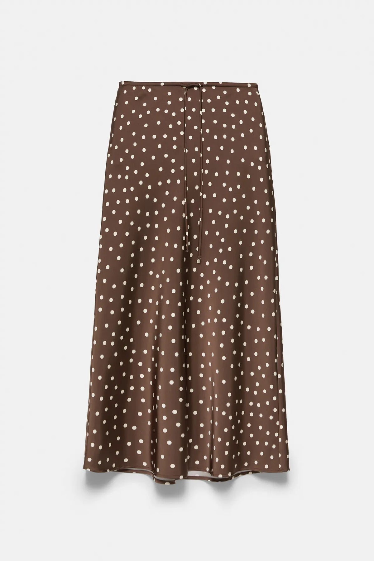 Jupe midi effet satin avec cordon de serrage