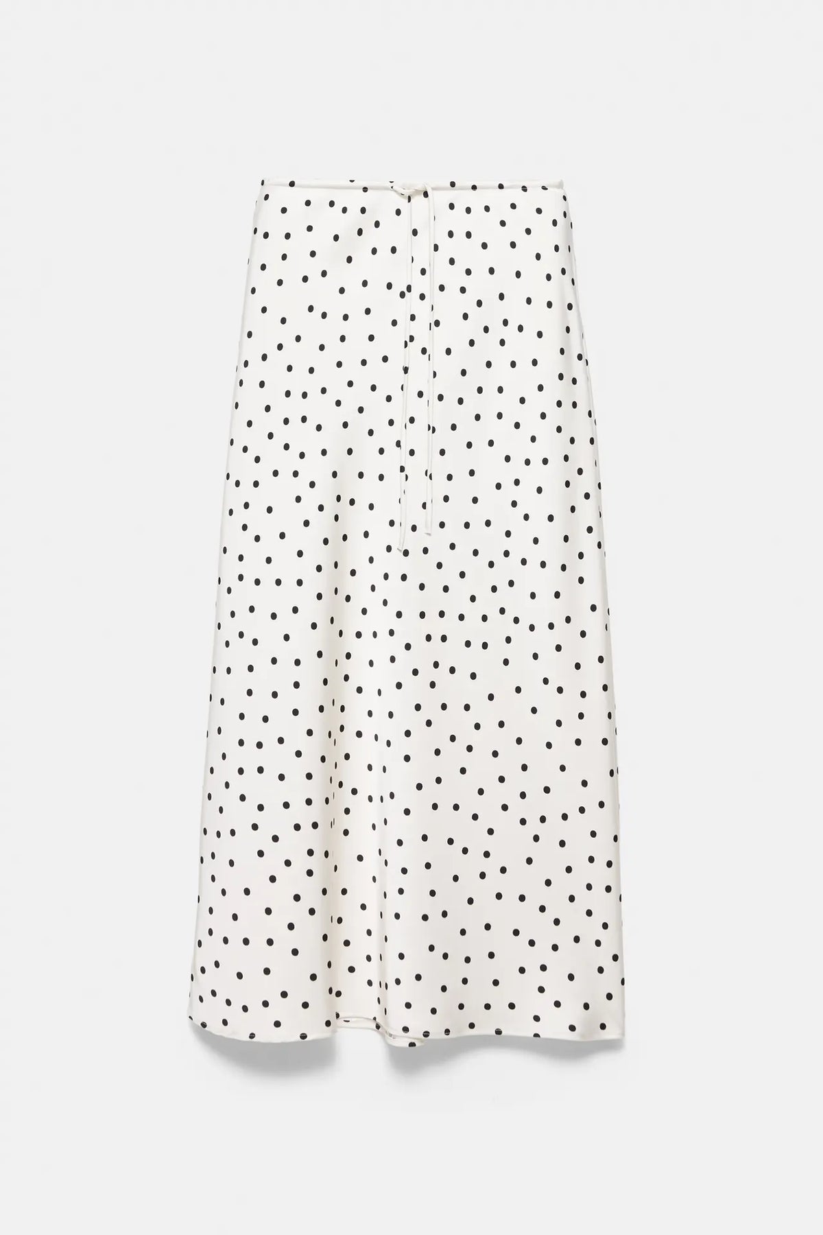 Jupe midi effet satin avec cordon de serrage