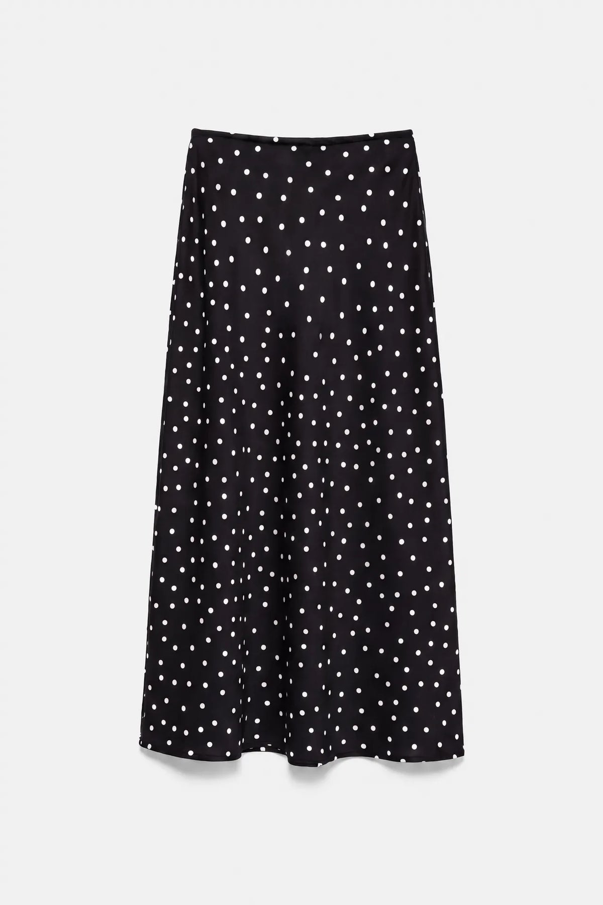 Jupe midi effet satin avec cordon de serrage