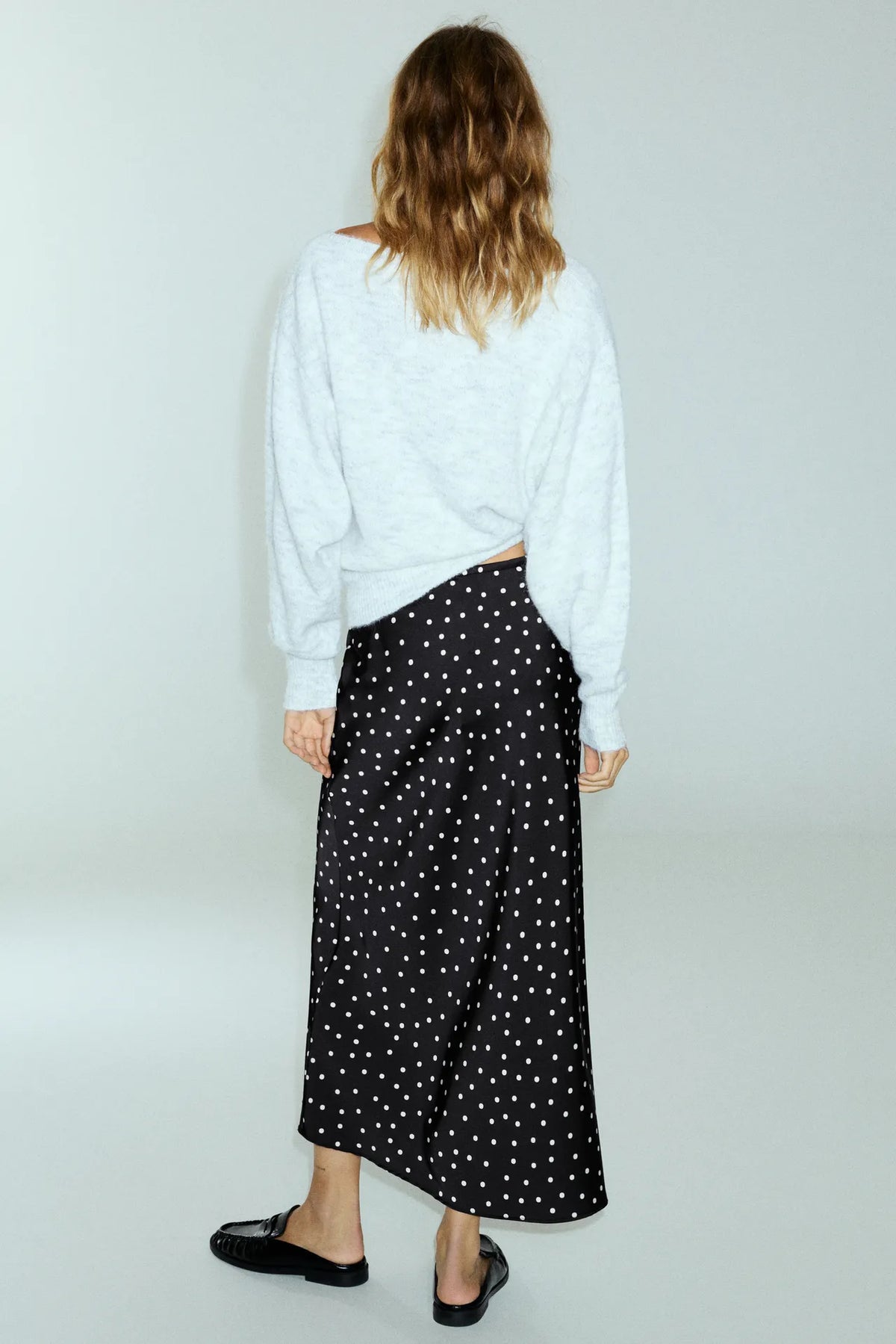 Jupe midi effet satin avec cordon de serrage