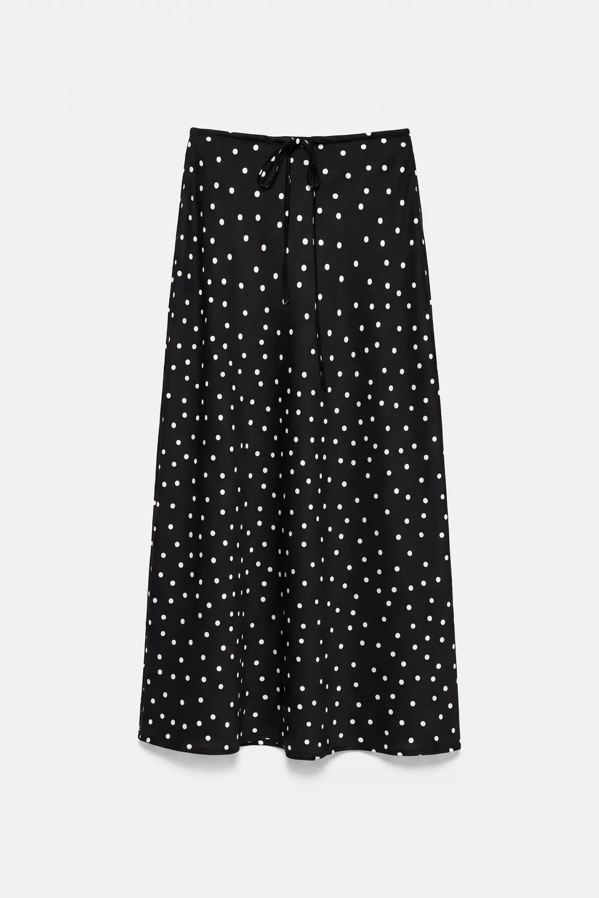 Jupe midi effet satin avec cordon de serrage