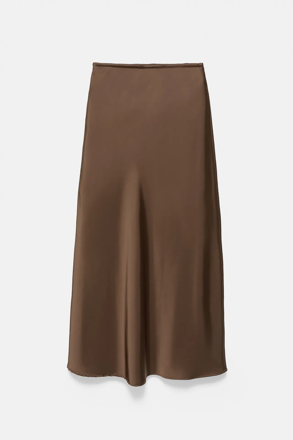 Jupe midi effet satin avec cordon de serrage