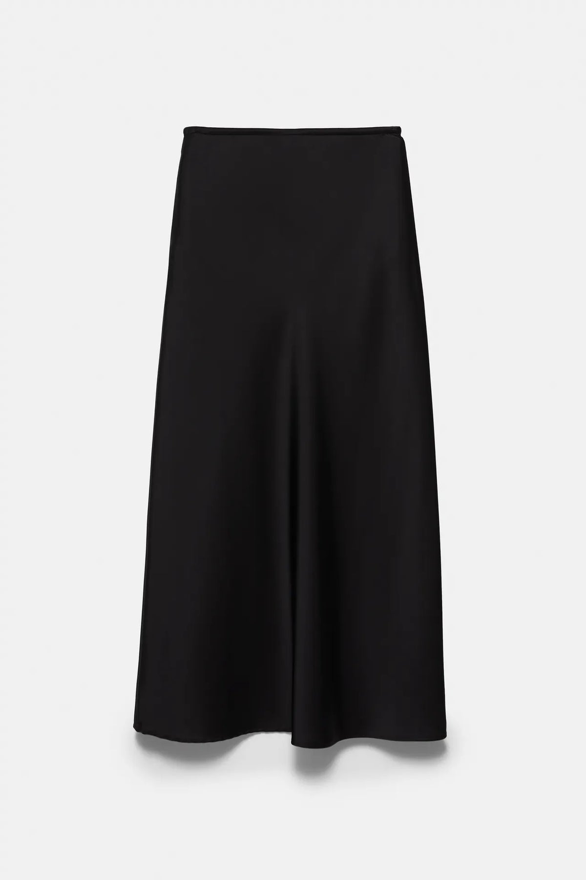 Jupe midi effet satin avec cordon de serrage