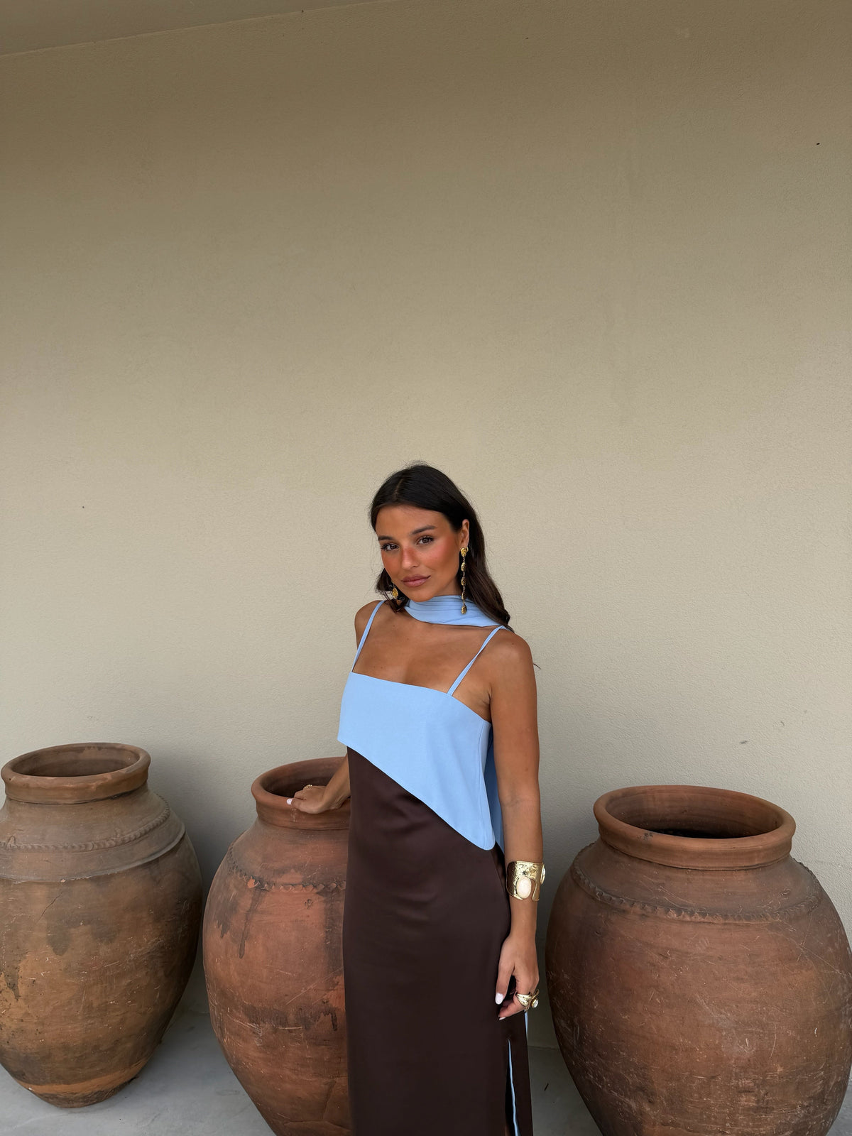 Joanna Dress - Marrone e Blu
