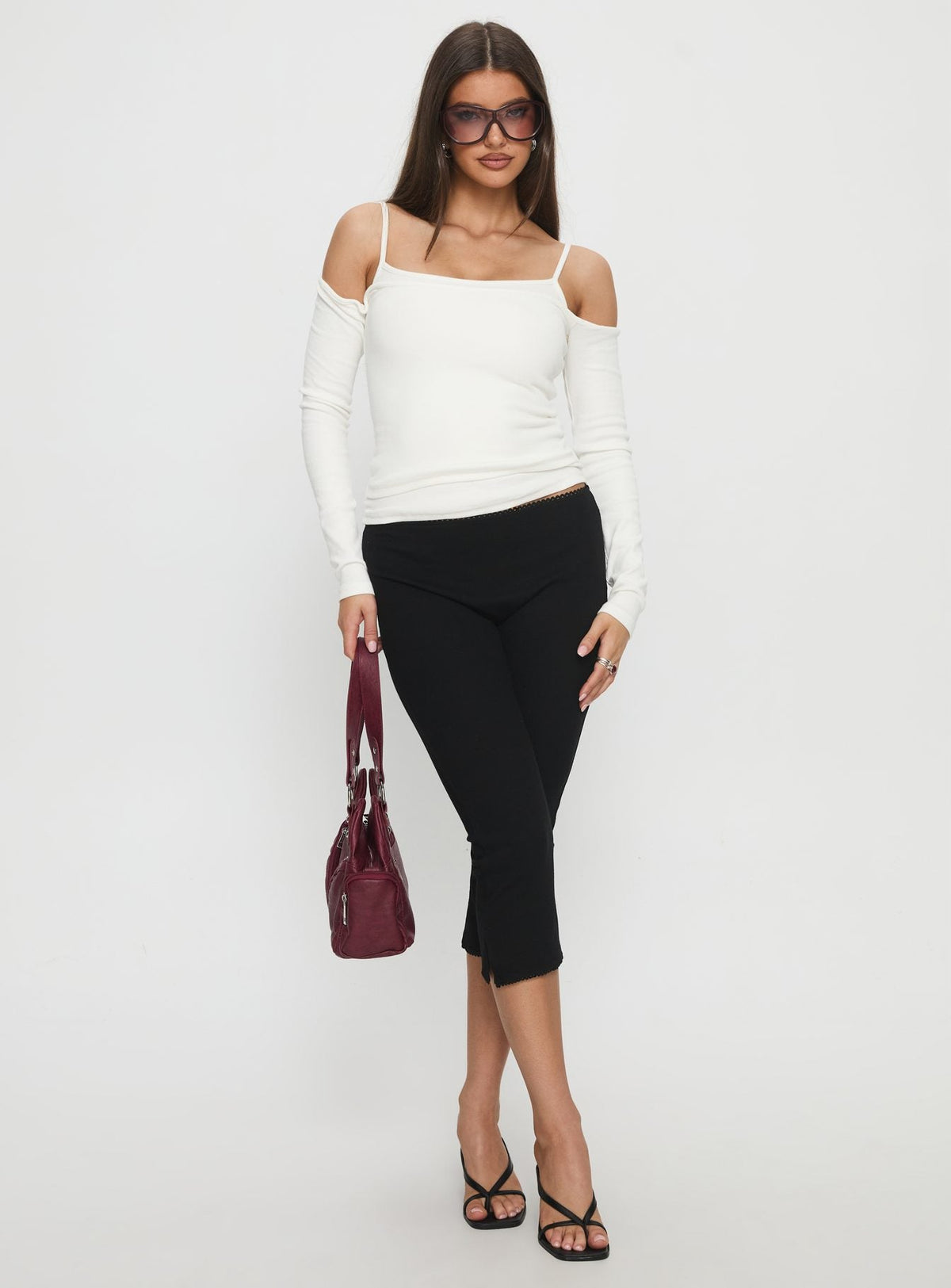 Baseline Rib Capri Pants - Nero