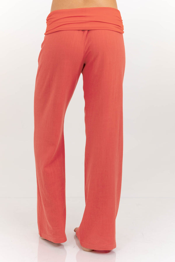 Pantalon à revers corail