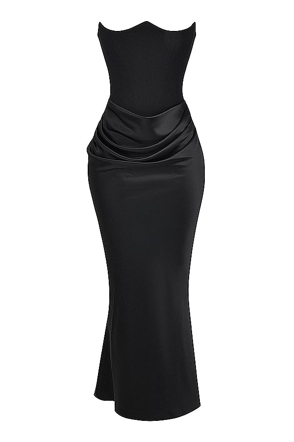 Robe longue corset bustier
