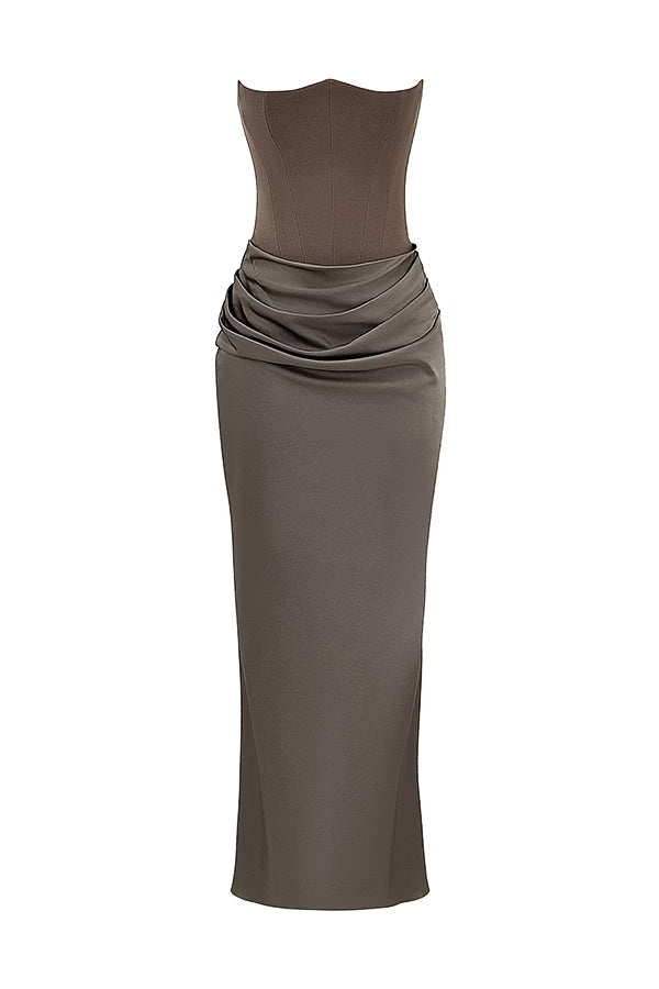 Robe longue corset bustier