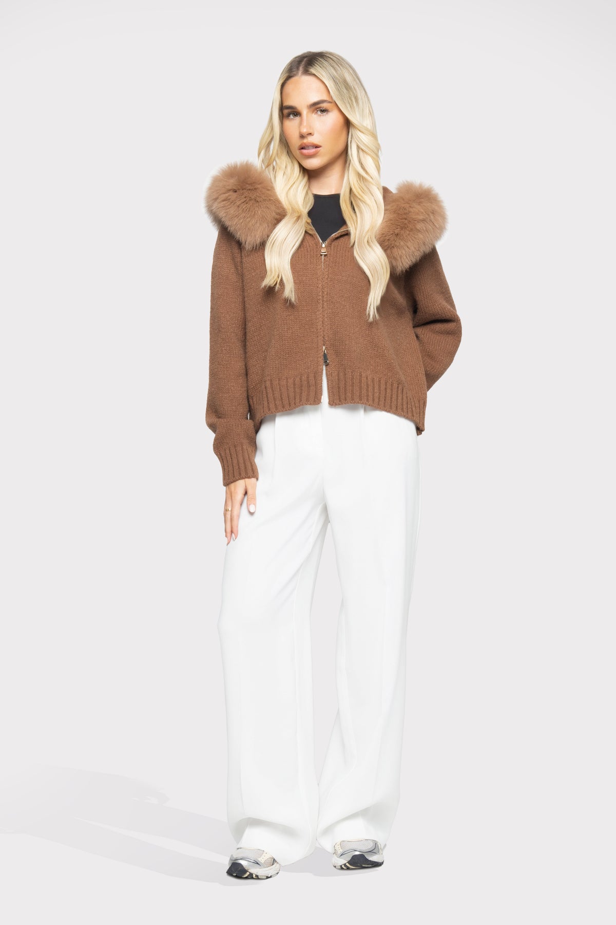 Cannes Zip Cardigan - Cioccolato