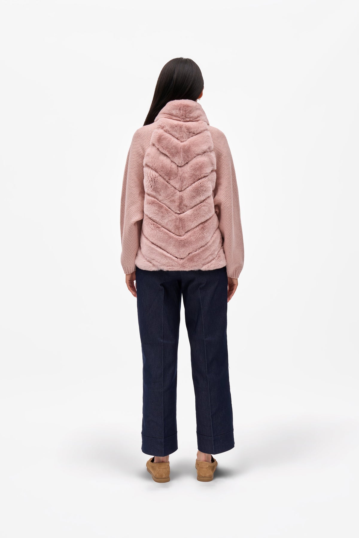 Milan Fur Panel Jacket - Rosa