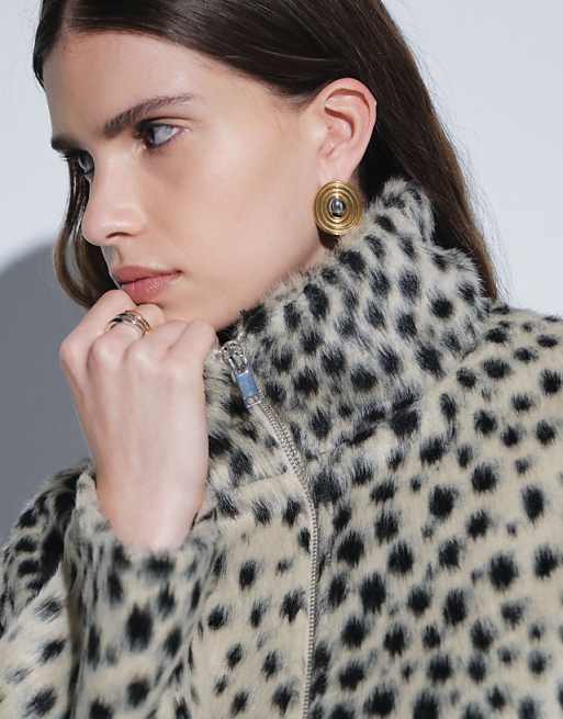 Giacca Ecopelliccia Animalier - Nero/Marrone