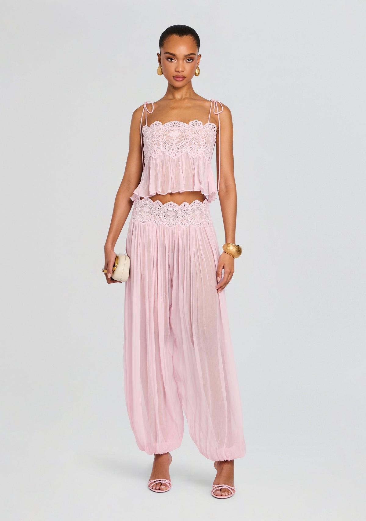 Luenie Chiffon Top - Rosa