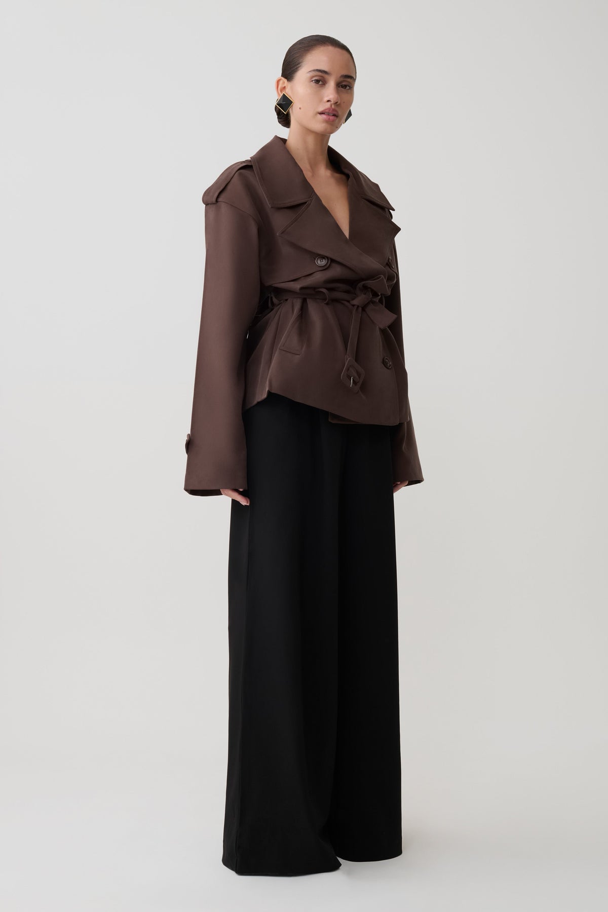 Alden Short Trench Jacket - Cioccolato
