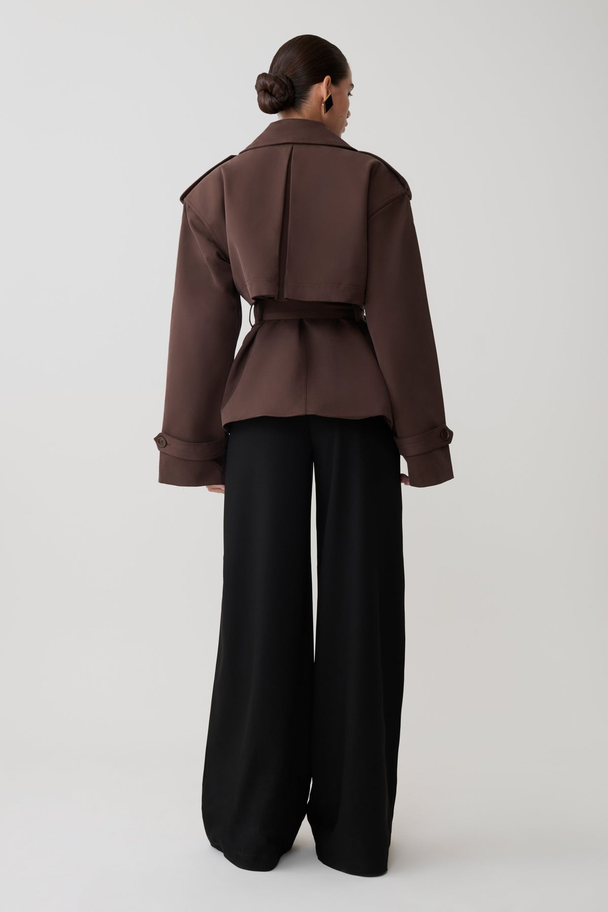 Alden Short Trench Jacket - Cioccolato