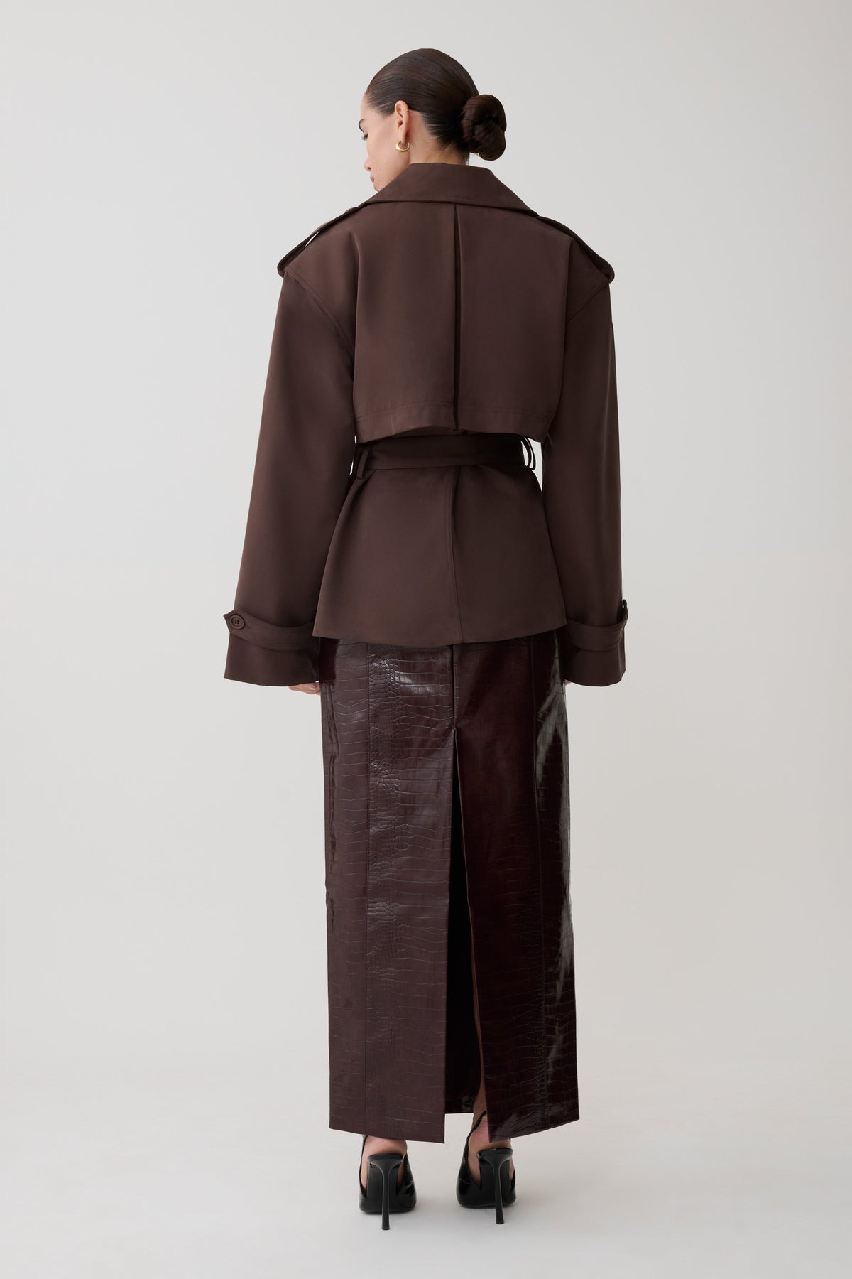 Alden Short Trench Jacket - Cioccolato