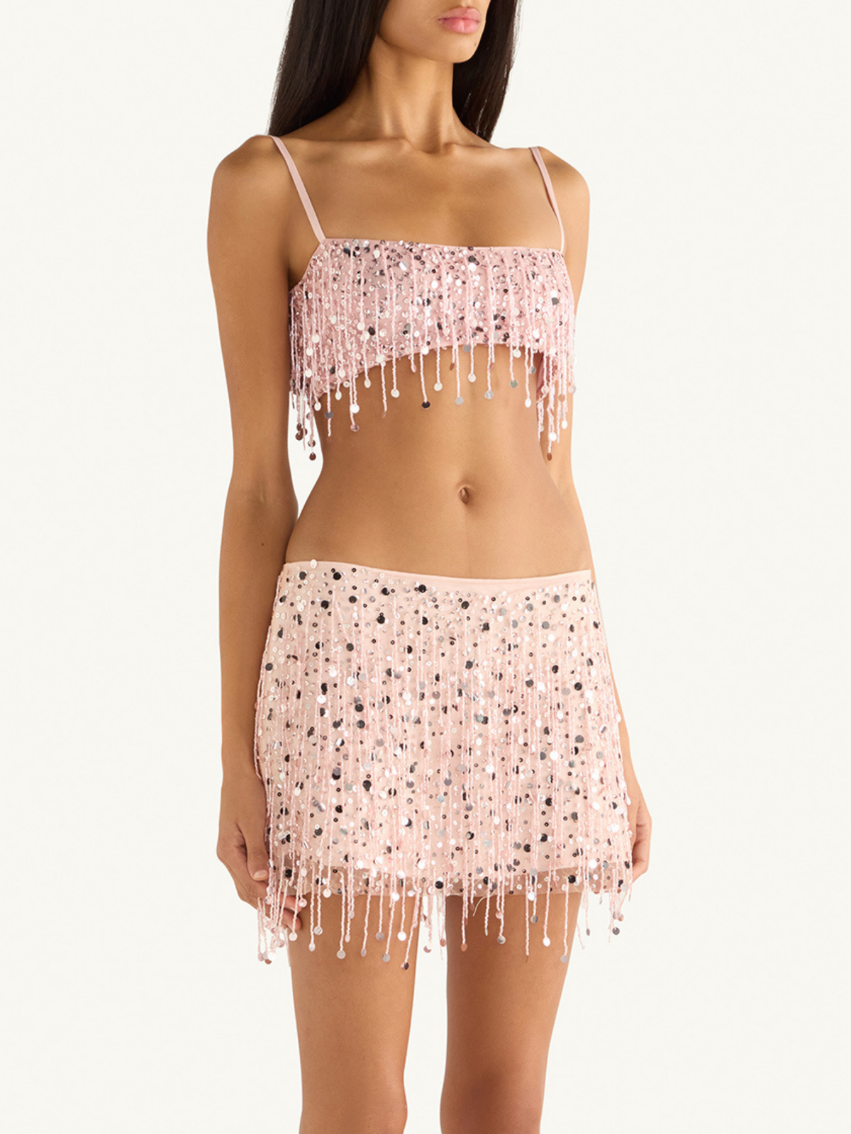 Yasmin Hand Beaded Bralette - Rosa Cipria