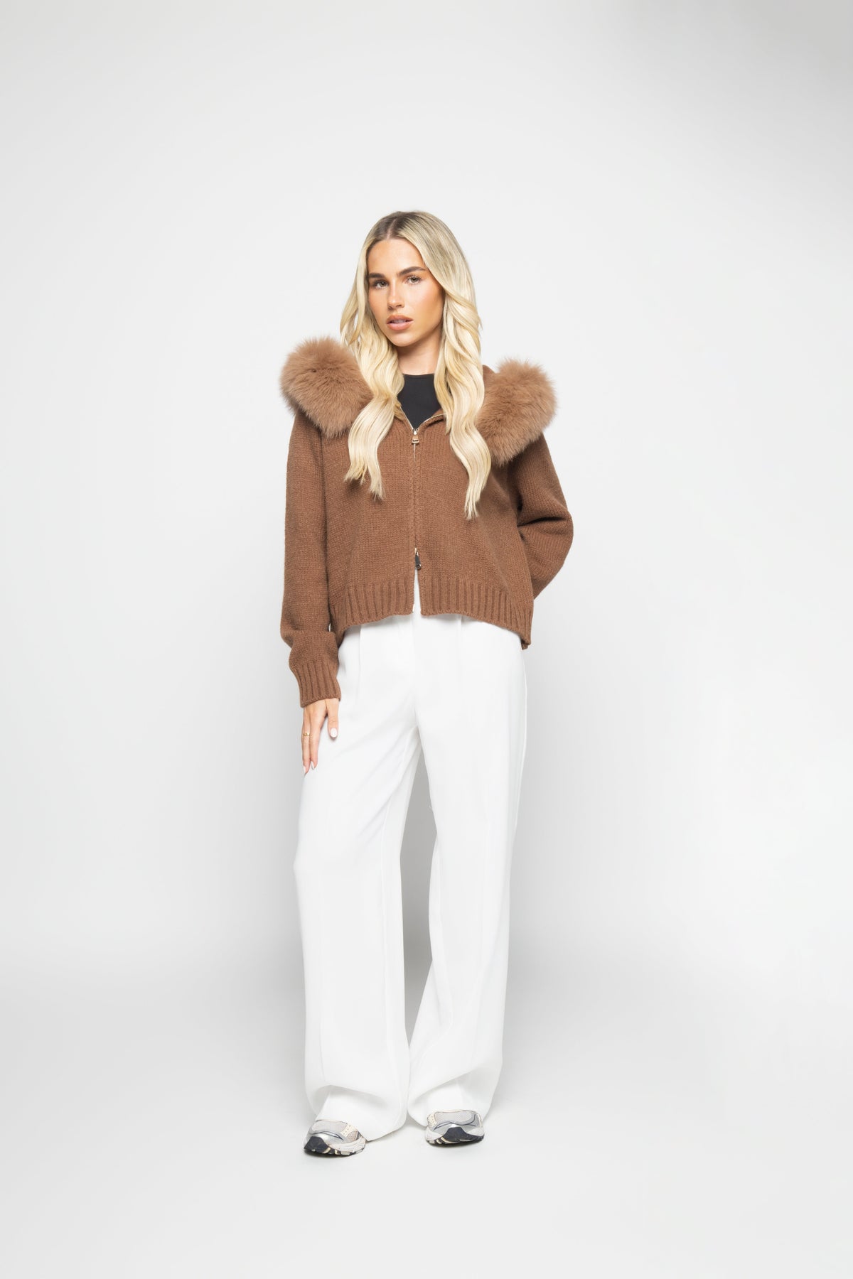 Cannes Zip Cardigan - Cioccolato