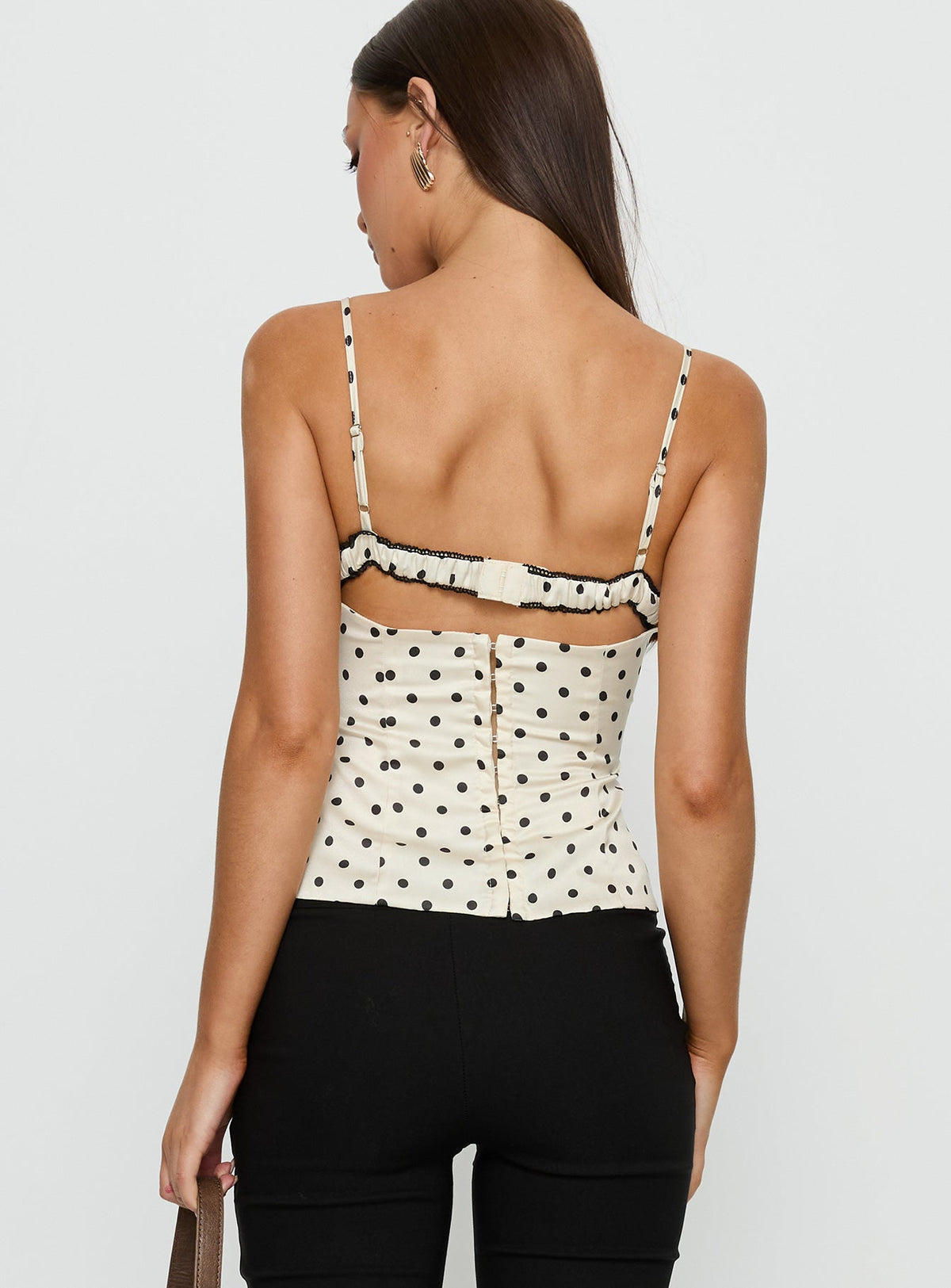 Renaissance Corset Lace Top - Bianco a Pois