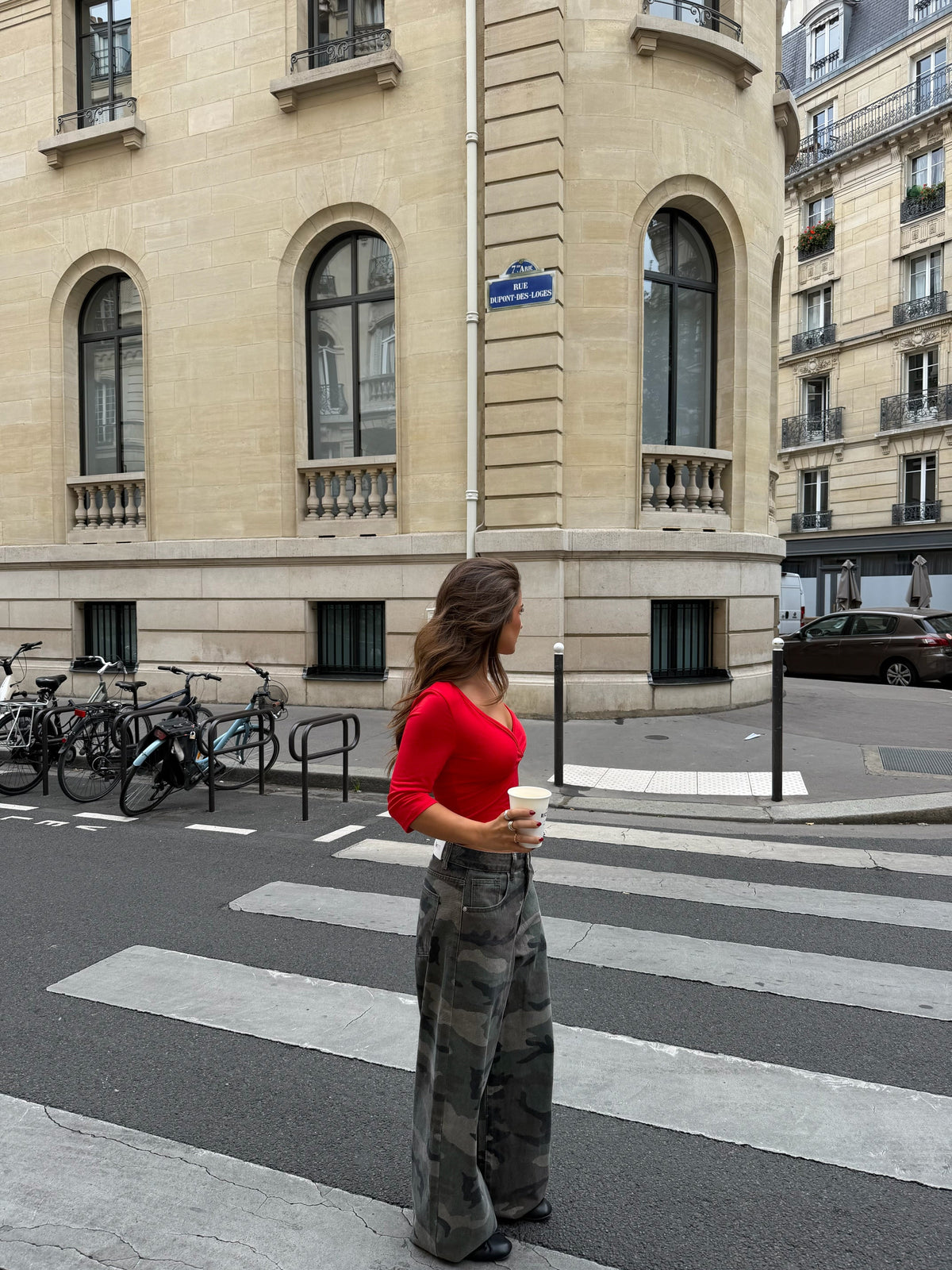 Bonjour Blouse - Rosso