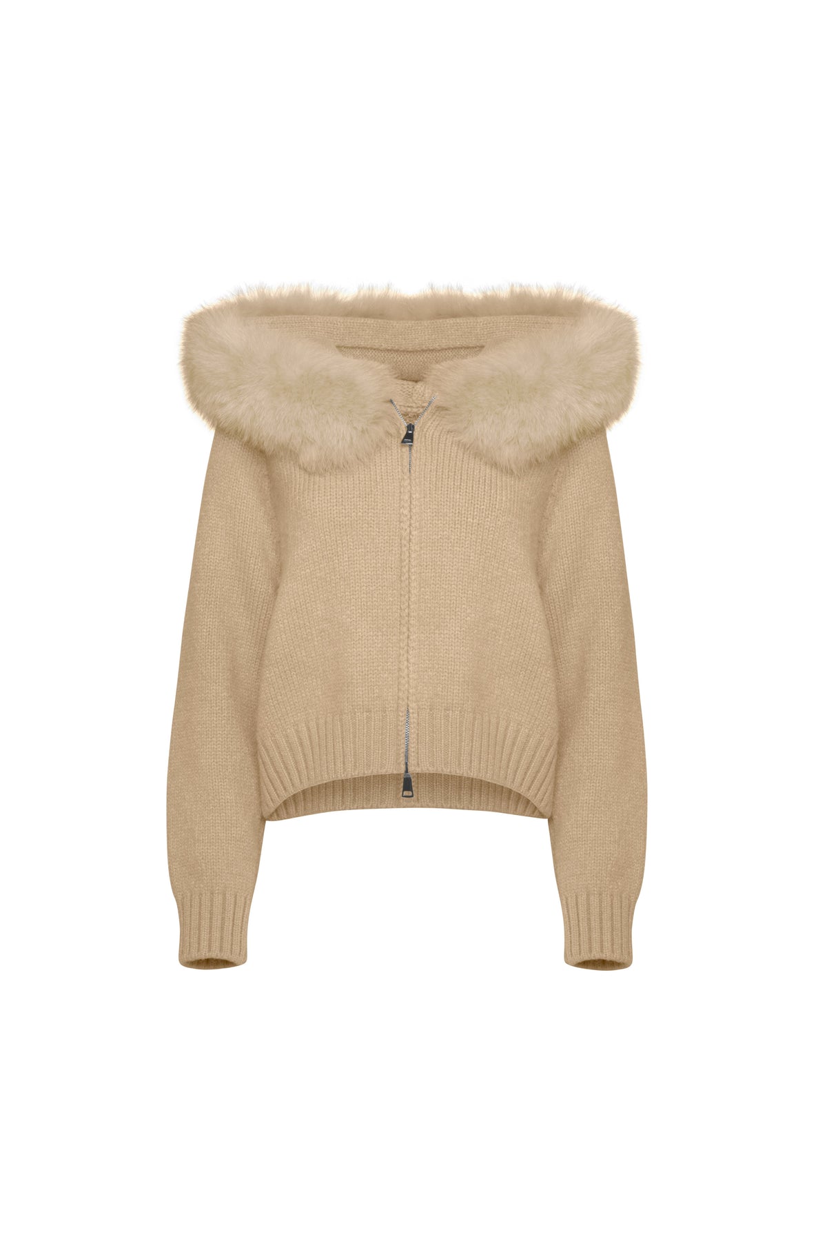Cannes Zip Cardigan - Cammello