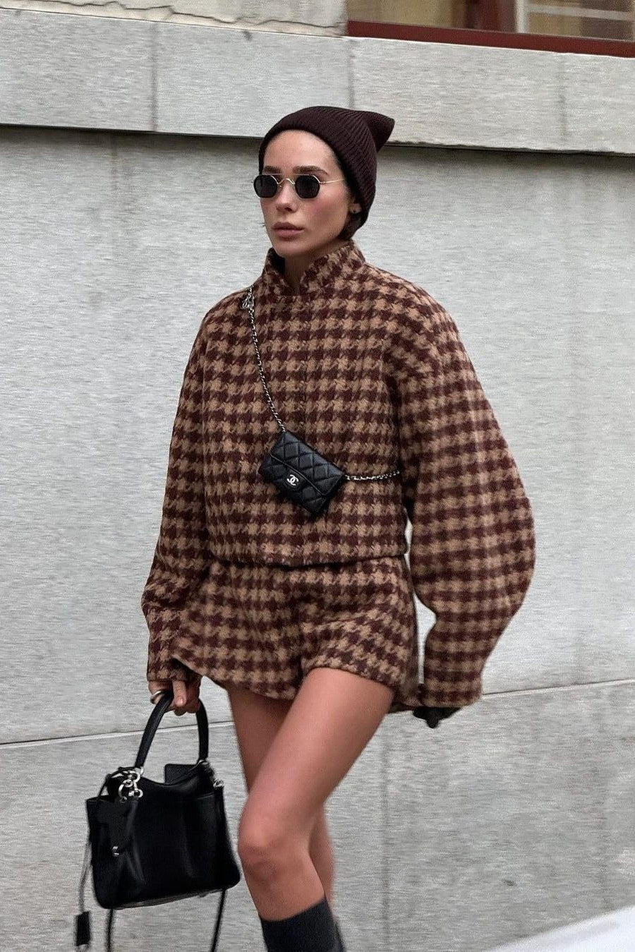 Isabella Conjunto Pied de Poule - Marrone