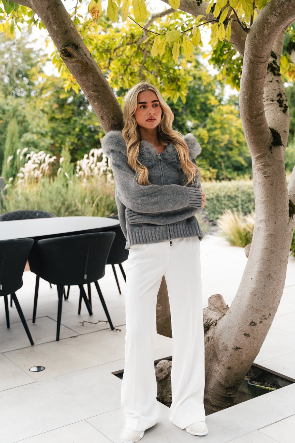Cannes Zip Cardigan - Grigio