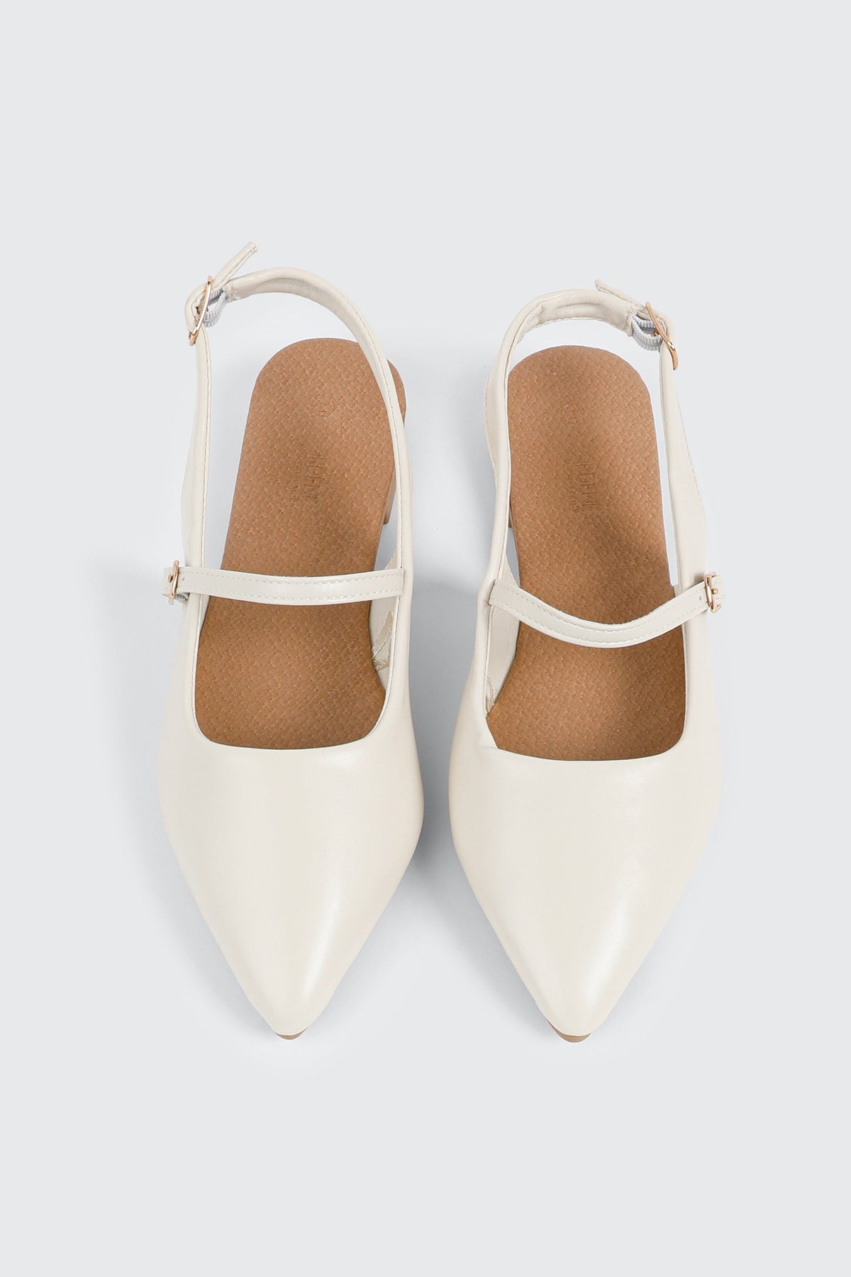 Pontella Ballerina Slingback a Punta - Bianco Sporco