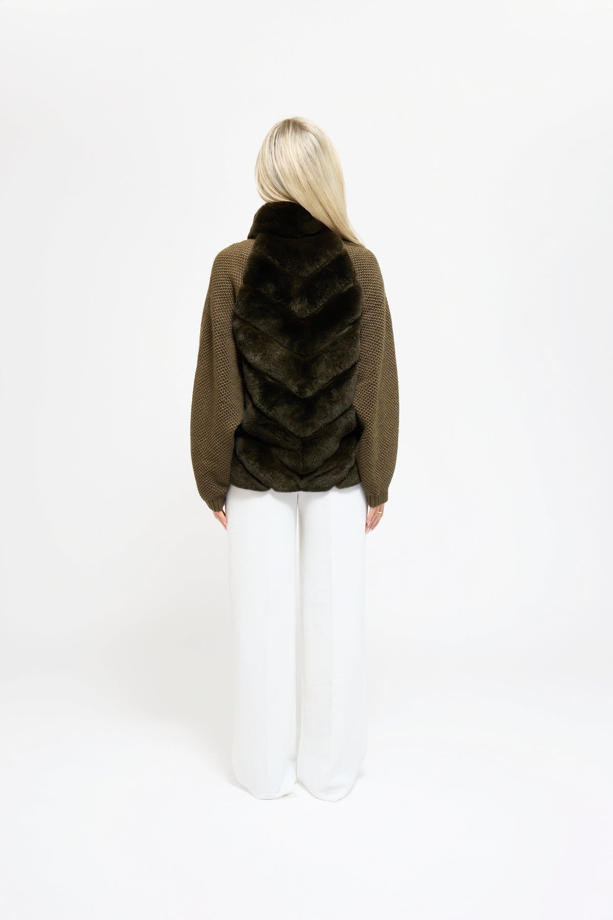 Milan Fur Panel Jacket - Oliva Scuro
