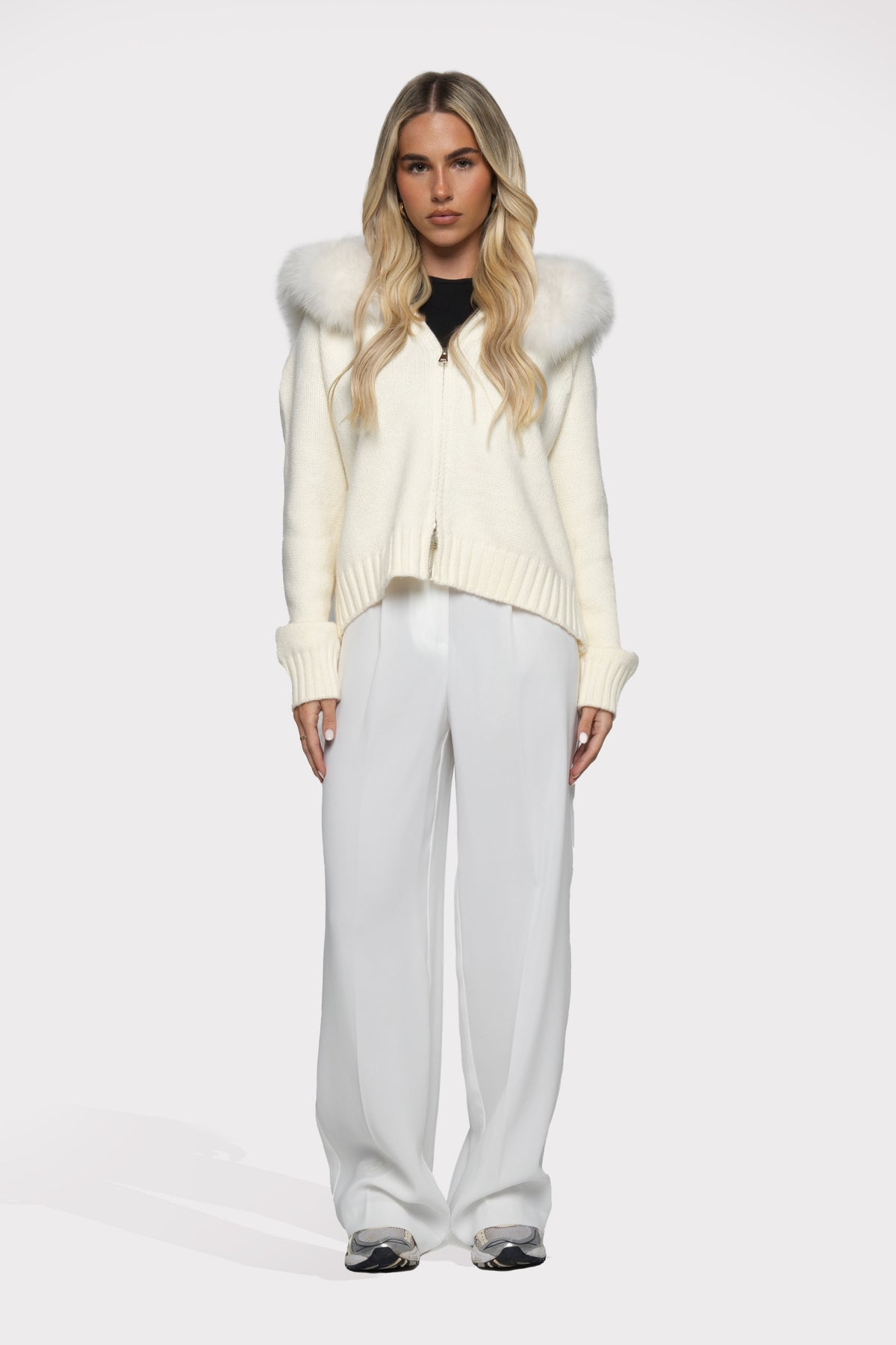 Cannes Zip Cardigan - Crema
