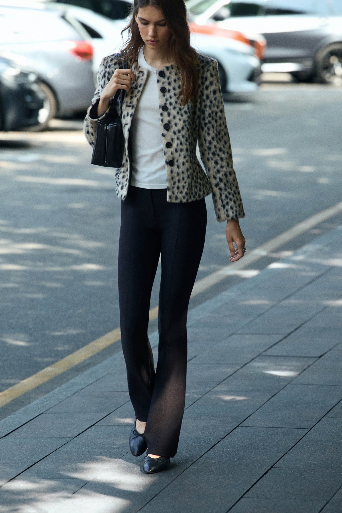Blazer Effet Fourrure Léopard