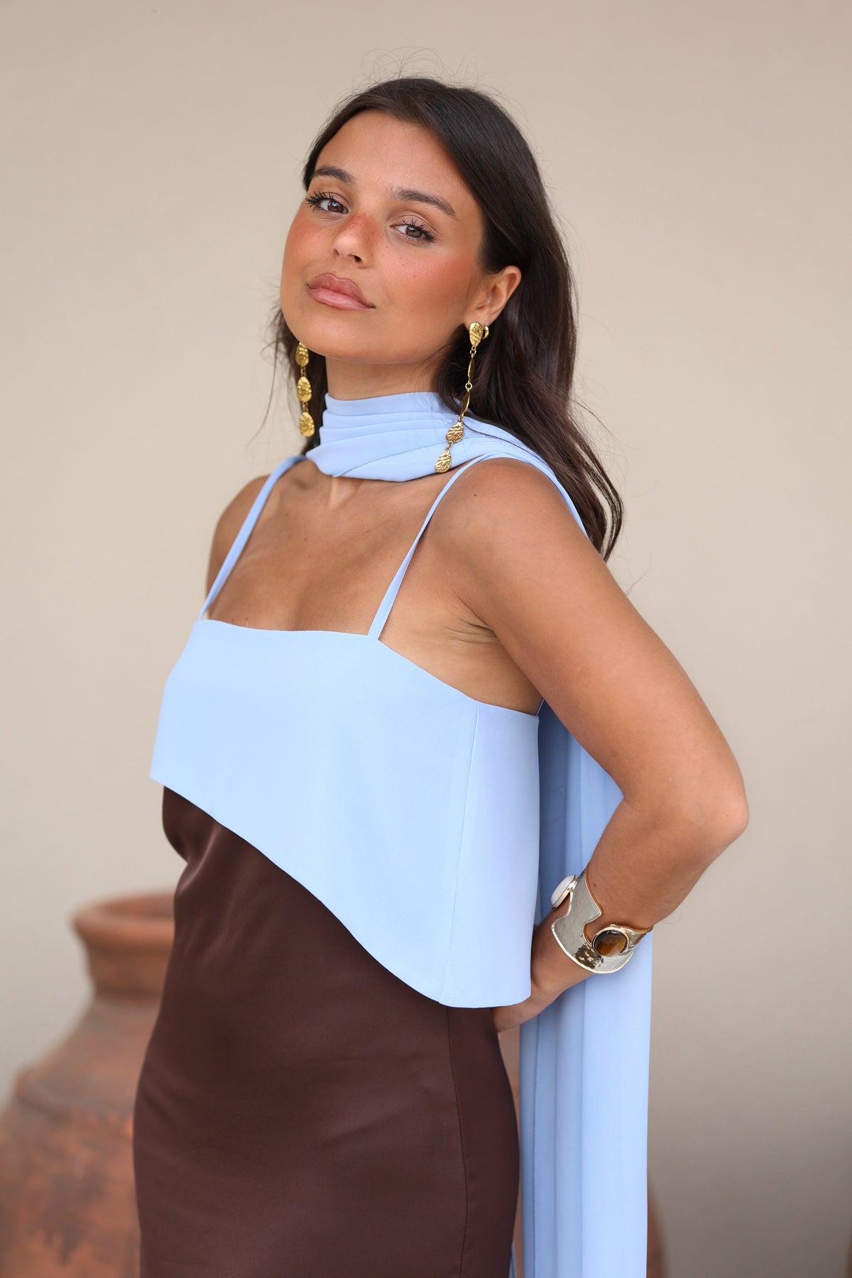 Joanna Dress - Marrone e Blu