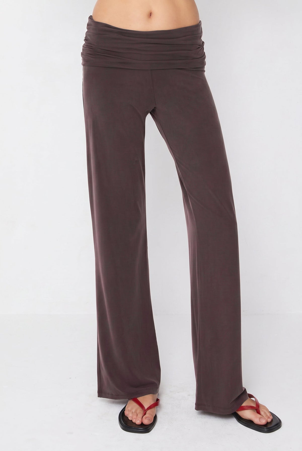 Kylie Fold Over Trousers - Cacao