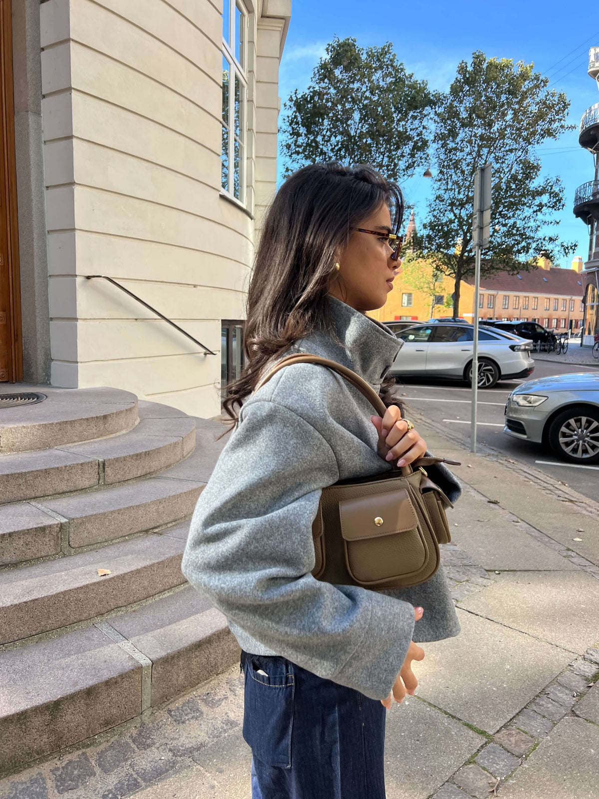 Clea High Neck Jacket - Grigio