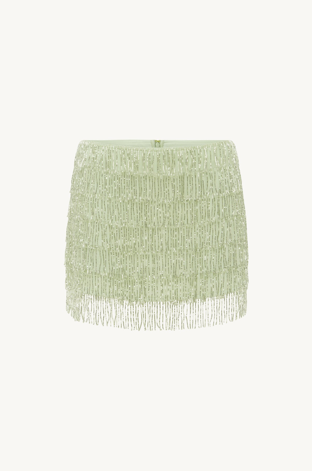 Marcia Beaded Mini Skirt - Verde Salvia