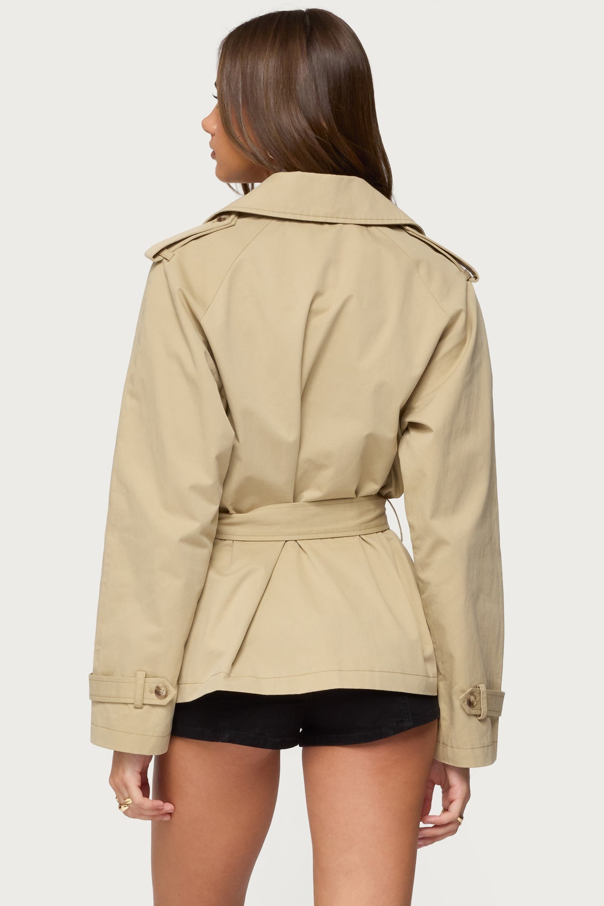 Tobie Raglan Trench Jacket - Beige