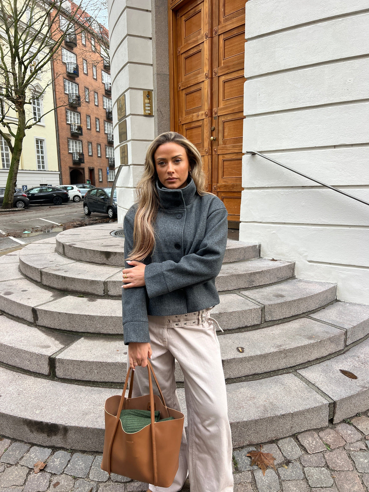 Clea High Neck Jacket - Grigio Scuro
